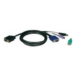 Tripp Lite P780-015 KVM Cable - 1 x HD-15 - 1 x HD-15, 1 x mini-DIN (PS/2), 1 x Type A USB - 15ft