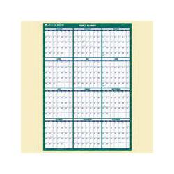 At-A-Glance 2008 Reversible/Erasable Vertical Dated Yearly Wall Planner, 24 x 36 , Green/Blue