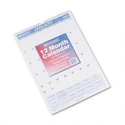 At-A-Glance 2008 Ruled Daily Blocks Monthly Wall Calendar, 12 x 17 , Blue Ink/Red Highlights