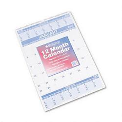 At-A-Glance 3 Months/Page Ruled Daily Blocks Wall Calendar, 15 1/2 x 22 3/4, Blue/Red Ink