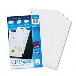 Avery-Dennison Acid Free CD Organizer Sheets for Three Ring Binders, 5/Pack