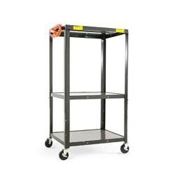 ALERA Adjustable Steel Monitor Cart, 28 w x 24 d, Black