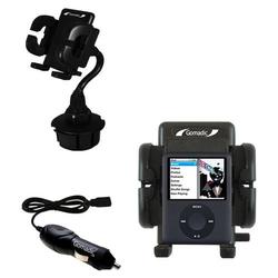 Gomadic Apple Nano Video Gen 3 Auto Cup Holder with Car Charger - Uses TipExchange