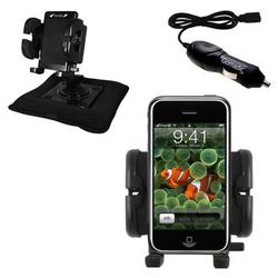 Gomadic Apple iPhone Auto Bean Bag Dash Holder with Car Charger - Uses TipExchange