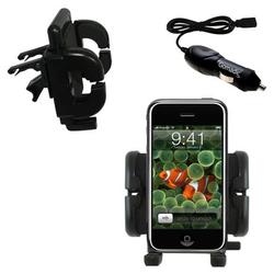 Gomadic Apple iPhone Auto Vent Holder with Car Charger - Uses TipExchange