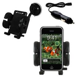Gomadic Apple iPhone Auto Windshield Holder with Car Charger - Uses TipExchange