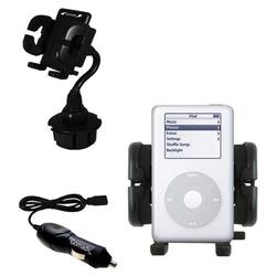 Gomadic Apple iPod 4G 20GB Auto Cup Holder with Car Charger - Uses TipExchange