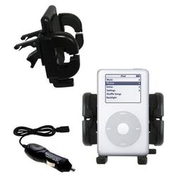 Gomadic Apple iPod 4G 20GB Auto Vent Holder with Car Charger - Uses TipExchange