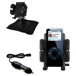 Gomadic Apple iPod 80GB Auto Bean Bag Dash Holder with Car Charger - Uses TipExchange