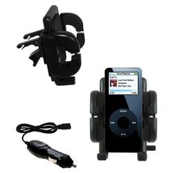 Gomadic Apple iPod 80GB Auto Vent Holder with Car Charger - Uses TipExchange