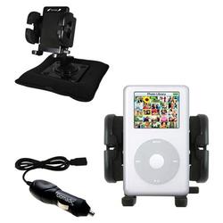 Gomadic Apple iPod Photo (30GB) Auto Bean Bag Dash Holder with Car Charger - Uses TipExchange