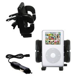 Gomadic Apple iPod Photo (30GB) Auto Vent Holder with Car Charger - Uses TipExchange