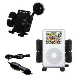 Gomadic Apple iPod Photo (30GB) Auto Windshield Holder with Car Charger - Uses TipExchange