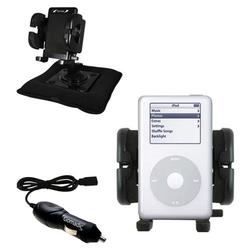 Gomadic Apple iPod Photo (40GB) Auto Bean Bag Dash Holder with Car Charger - Uses TipExchange