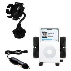 Gomadic Apple iPod Video (30GB) Auto Cup Holder with Car Charger - Uses TipExchange