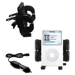Gomadic Apple iPod Video (30GB) Auto Vent Holder with Car Charger - Uses TipExchange