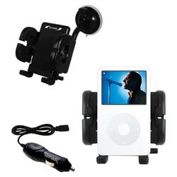 Gomadic Apple iPod Video (60GB) Auto Windshield Holder with Car Charger - Uses TipExchange