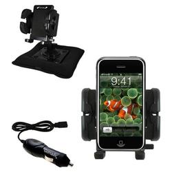 Gomadic Apple iPod touch Auto Bean Bag Dash Holder with Car Charger - Uses TipExchange