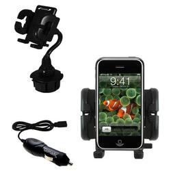 Gomadic Apple iPod touch Auto Cup Holder with Car Charger - Uses TipExchange