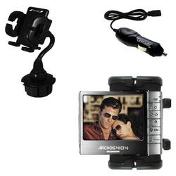 Gomadic Archos 404 CAM Auto Cup Holder with Car Charger - Uses TipExchange