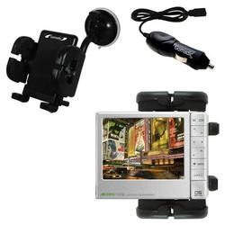 Gomadic Archos 405 Auto Windshield Holder with Car Charger - Uses TipExchange