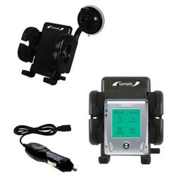 Gomadic Archos Gmini XS 200 Auto Windshield Holder with Car Charger - Uses TipExchange