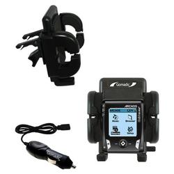 Gomadic Archos Gmini XS 202 Auto Vent Holder with Car Charger - Uses TipExchange