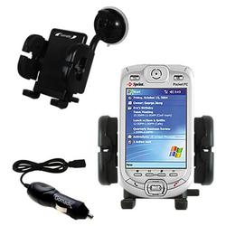 Gomadic Audiovox PPC 6601 Auto Windshield Holder with Car Charger - Uses TipExchange