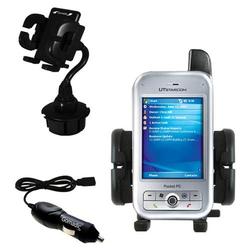 Gomadic Audiovox PPC 6700 Auto Cup Holder with Car Charger - Uses TipExchange