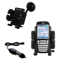 Gomadic Audiovox SMT 5600 Auto Windshield Holder with Car Charger - Uses TipExchange