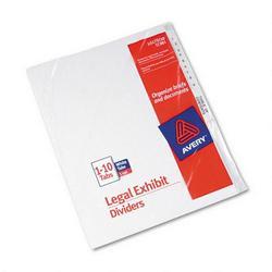 Avery-Dennison Avery® Style Legal Side Tab Dividers, Tab Titles 1-10, 11 x 8 1/2