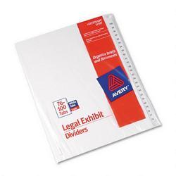 Avery-Dennison Avery® Style Legal Side Tab Dividers, Tab Titles 76 100, 11 x 8 1/2, 26/Set