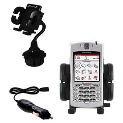 Gomadic Blackberry 7100v Auto Cup Holder with Car Charger - Uses TipExchange