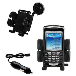 Gomadic Blackberry 7100x Auto Windshield Holder with Car Charger - Uses TipExchange
