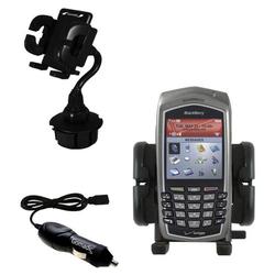 Gomadic Blackberry 7130e Auto Cup Holder with Car Charger - Uses TipExchange