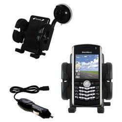 Gomadic Blackberry 8120 Auto Windshield Holder with Car Charger - Uses TipExchange