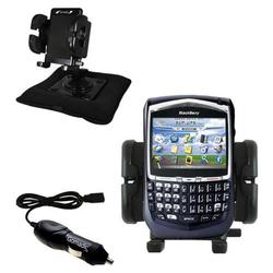 Gomadic Blackberry 8700f Auto Bean Bag Dash Holder with Car Charger - Uses TipExchange