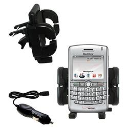 Gomadic Blackberry 8830 Auto Vent Holder with Car Charger - Uses TipExchange