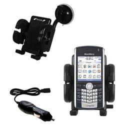 Gomadic Blackberry pearl Auto Windshield Holder with Car Charger - Uses TipExchange