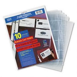 C-Line Products, Inc. Business Card Protectors, Fits 3 Ring Binders, 200 Card Cap., 10 Pgs/Pack