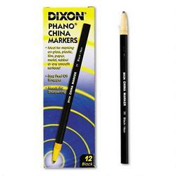 Dixon Ticonderoga Co. China Marker, Nontoxic, Black, Dozen