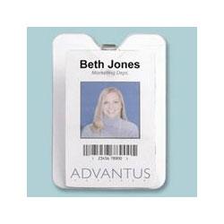 Advantus Corporation Clear Vinyl ID Badge Holder, Punched, 3 x 4, Horizontal with Clip, 50/Box