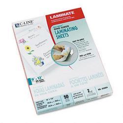 C-Line Products, Inc. Cleer Adheer® Cut to Size Nonglare Laminating Film, 2 mil, 9 x 12, 50 Sheets/Box