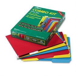 Ampad/Divi Of American Pd & Ppr Combo Filing Kit:12 Interior & 12 Hanging Folders, Tabs, Inserts, Letter, Colors