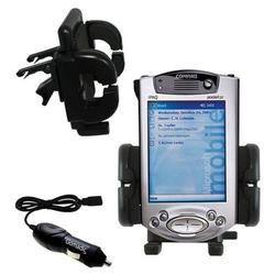 Gomadic Compaq iPAQ 3830 Auto Vent Holder with Car Charger - Uses TipExchange