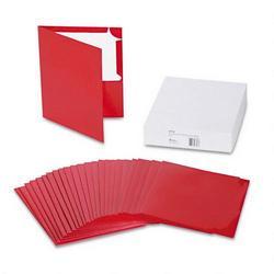 Avery-Dennison Corner Lock™ Two Pocket Laminated Folders, Red, 25/Box