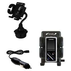 Gomadic Cowon iAudio 6 Auto Cup Holder with Car Charger - Uses TipExchange