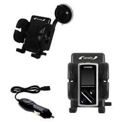 Gomadic Cowon iAudio 6 Auto Windshield Holder with Car Charger - Uses TipExchange