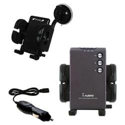 Gomadic Cowon iAudio M3 Auto Windshield Holder with Car Charger - Uses TipExchange