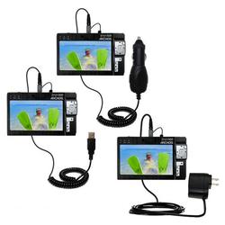 Gomadic Deluxe Kit for the Archos Gmini 500 includes a USB cable with Car and Wall Charger - Brand w